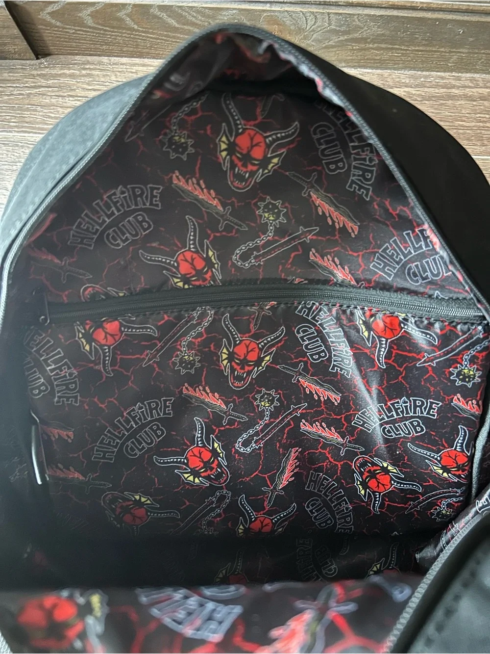 Stranger Things Horror Night Hellfire Club Embroidered Backpack - EUC